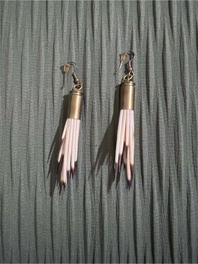 Porcupine quills in bullet casing earrings